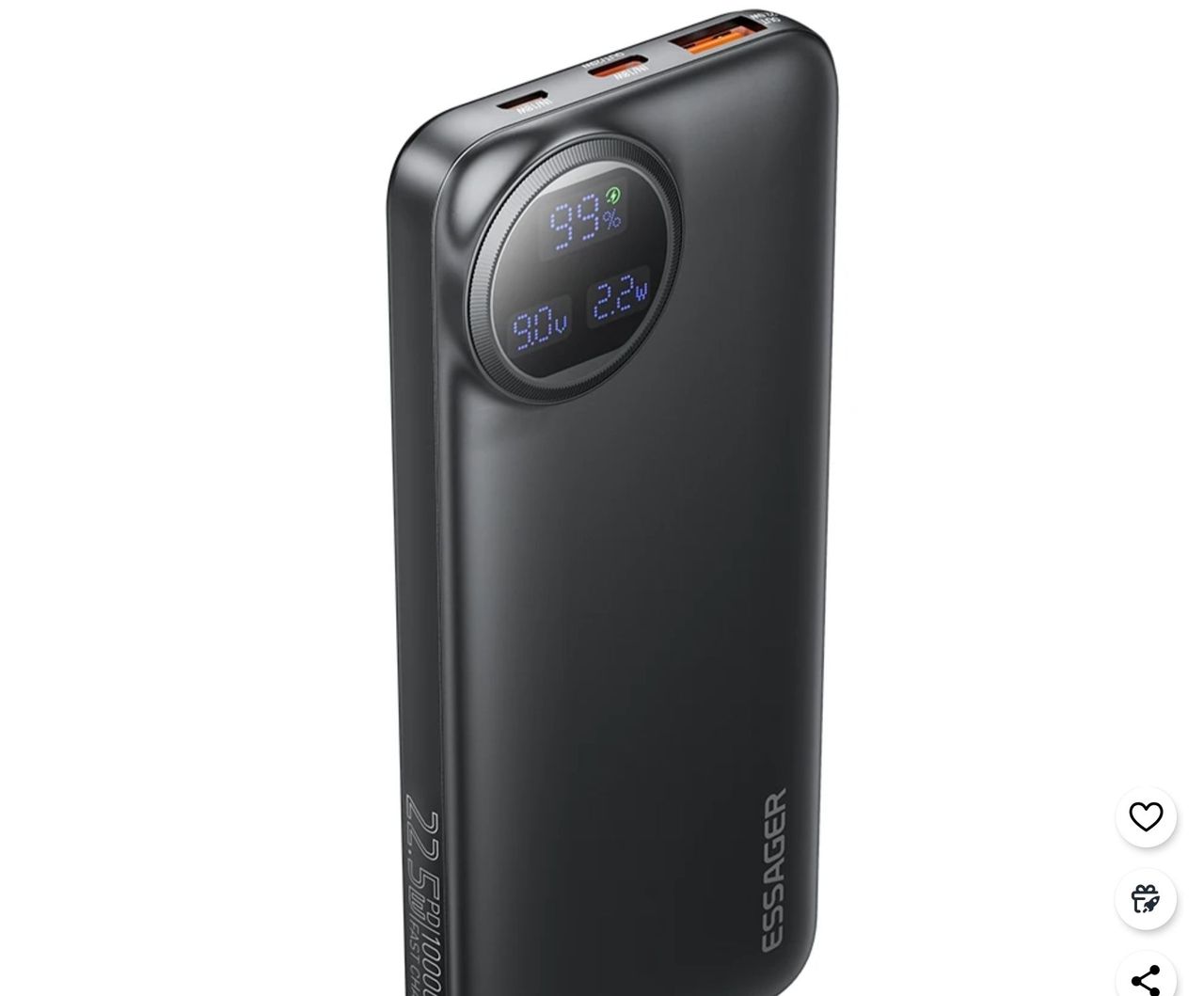 Essager 일체형 고속충전 보조배터리 10000/20000mAh PD 22.5W QC3.0