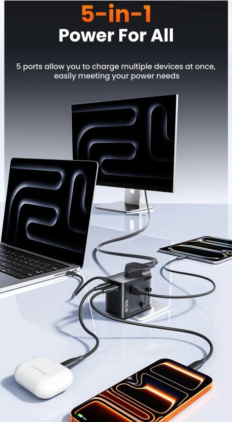 2.jpg [알리] 투키 GaN 유니버설 여행 어댑터 3C1A 45W 고속 충전 (24,851원) (무료)