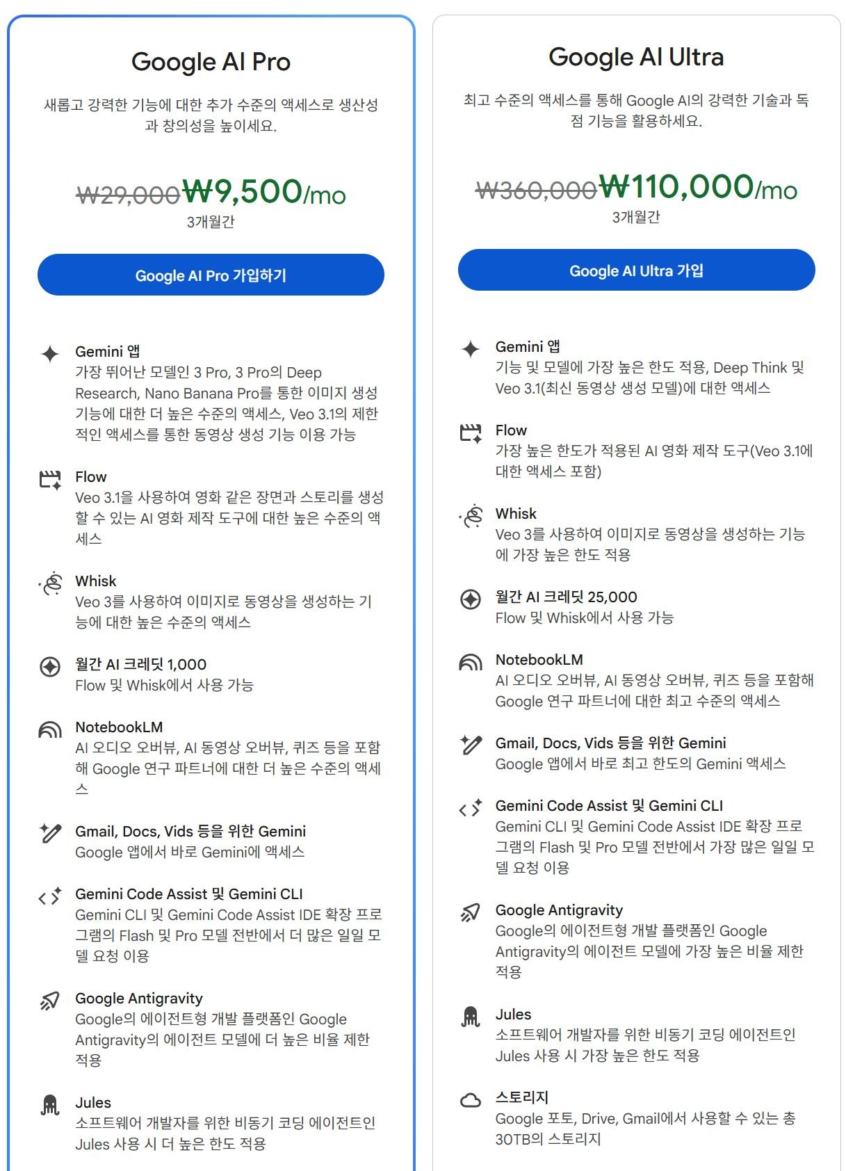 제미나이 세일.JPG [구글] 제미나이 (9,900원) (무료)