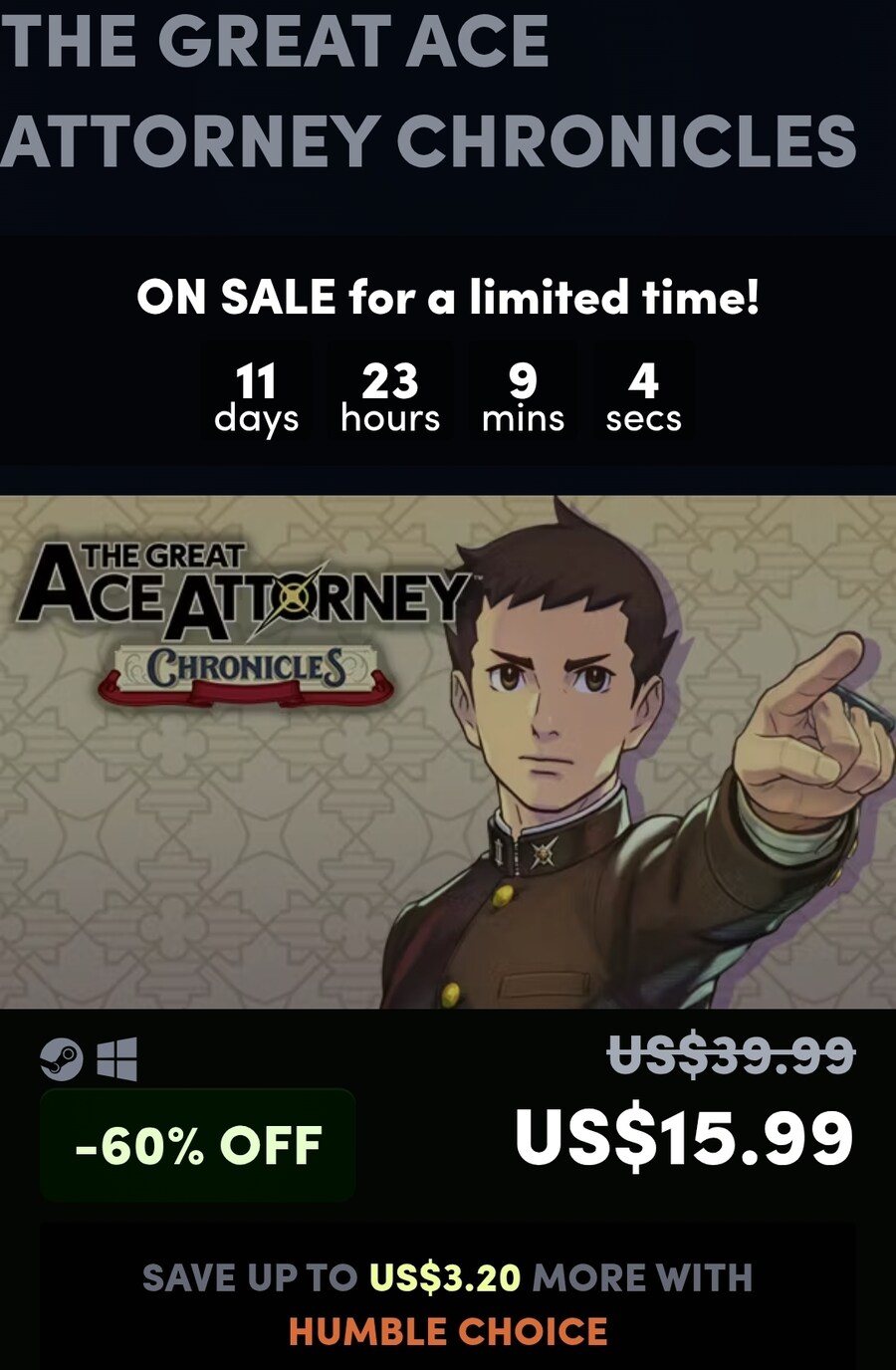 [험블번들] 대역전재판 15.99달러 (초이스 결제 시 추가 3.2달러 할인)_1.jpg