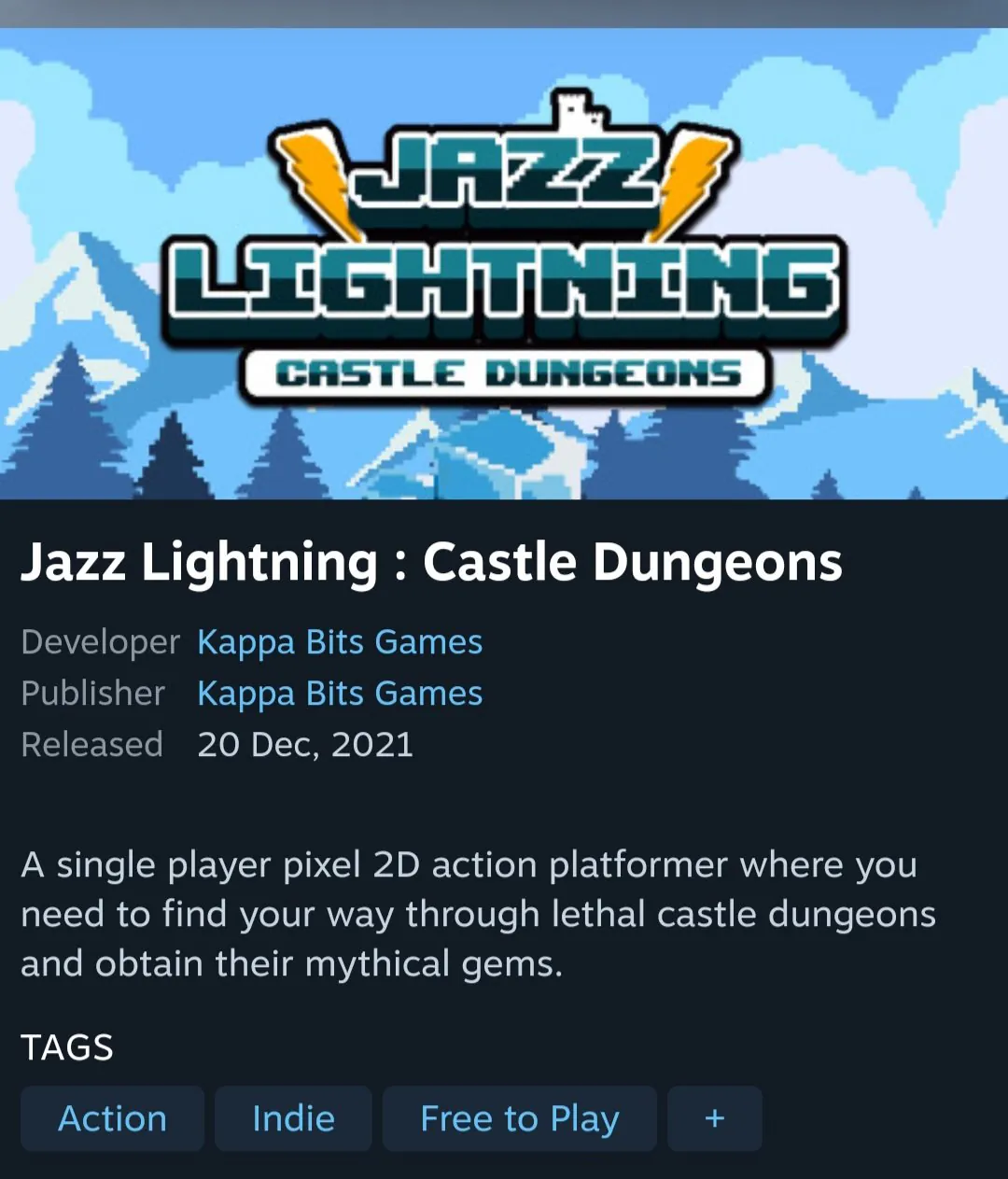 [스팀] 재드 라이트닝 플에이 캐슬 던전스 (0원) (무료)