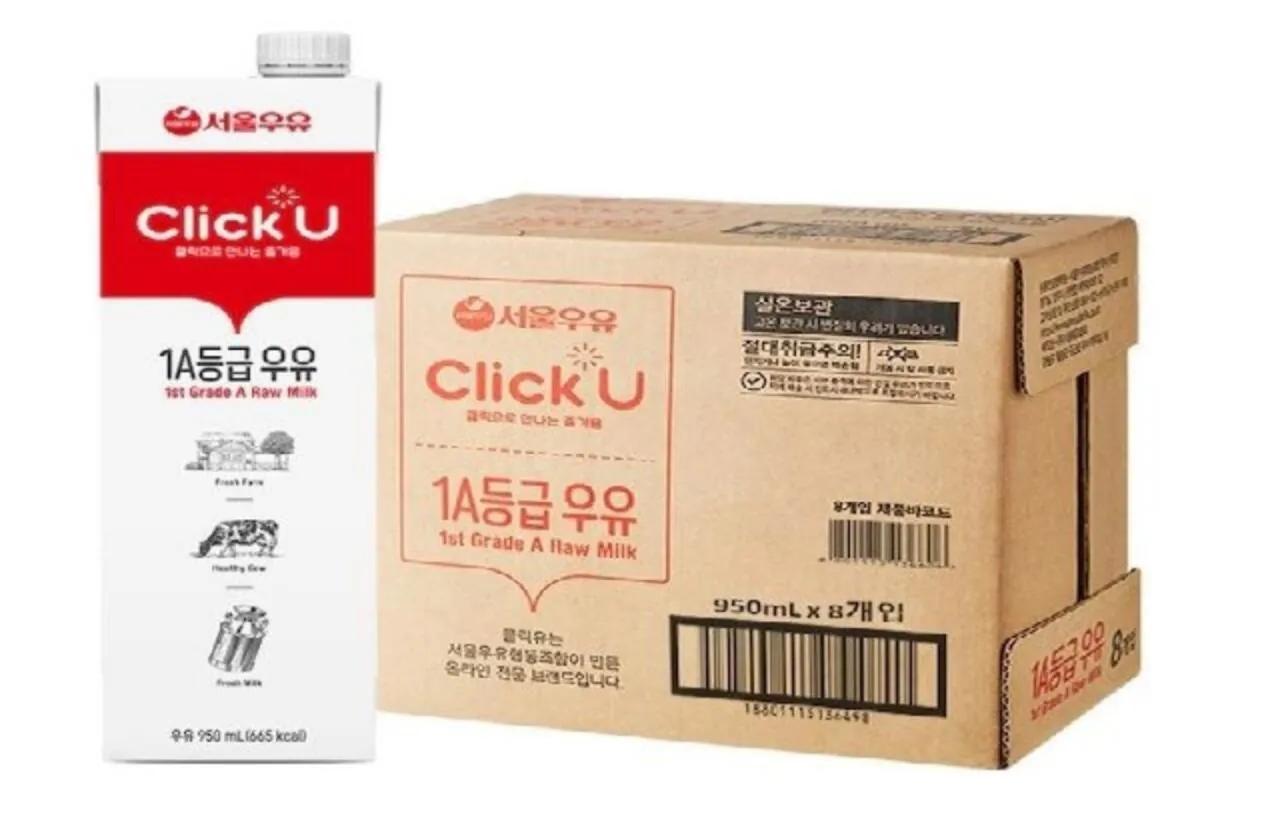 Screenshot_20260120_002407_Ohouse.jpg [오늘의집] 서울우유 클릭유 1A등급 우유 950mlx8개 (8,100원) (무료)