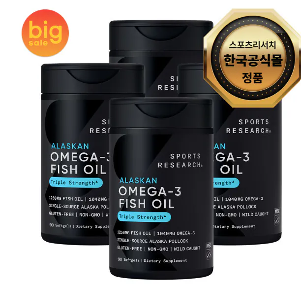 image.png [G Market] Sports Research 4 chai 90 viên nang mềm Omega 3 (Tổng cộng 360 viên) (99.900 KRW) (miễn phí)