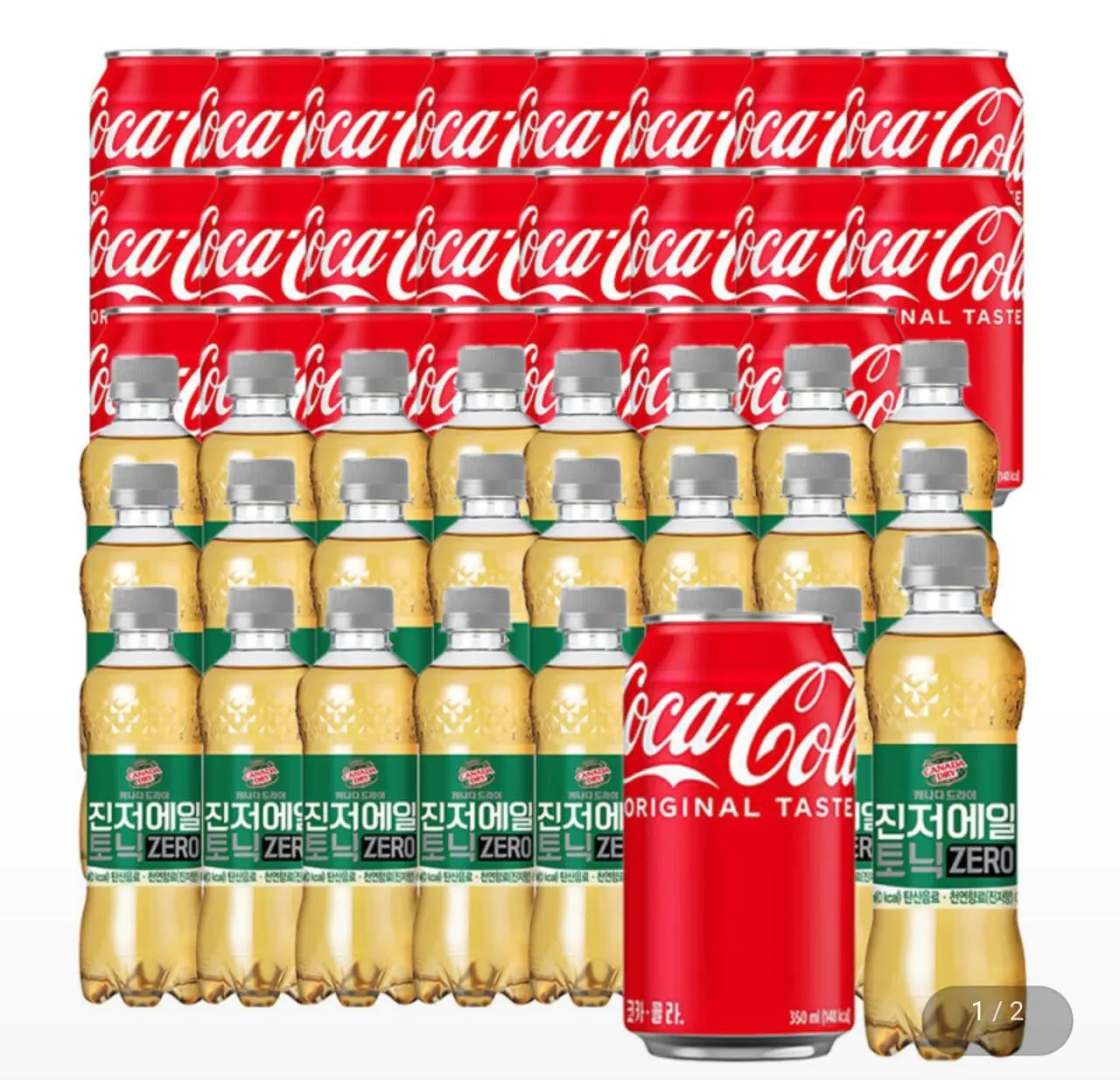 1000002972.jpg [G Market] Coca Cola 350ml 24 lon + Canada Ginger Ale Tonic Zero 300ml 24pet (28.360 KRW) (Miễn phí)