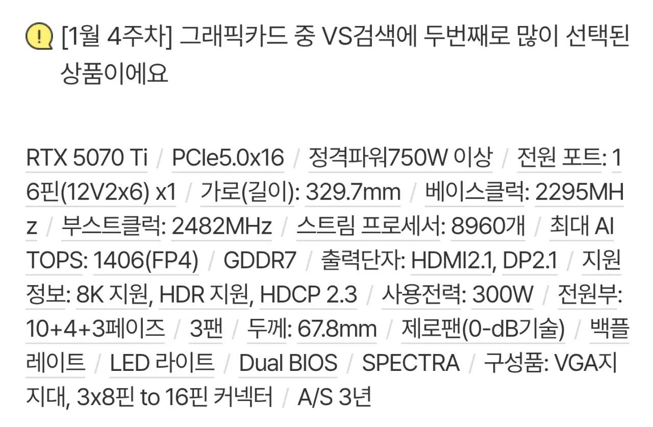 AISelect_20260207_033436_ .jpg [G Market] ZOTAC GAMING GeForce RTX 5070 Ti SOLID OC D7 16GB (1.599.000 KRW) (Miễn phí)