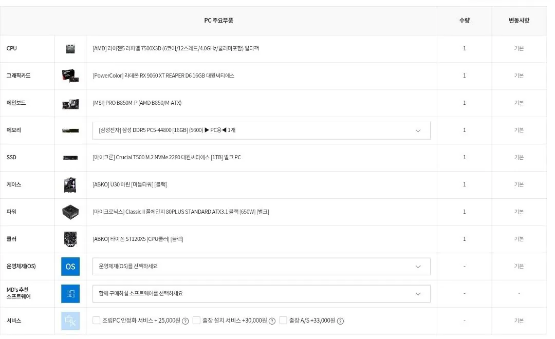1000015107.jpg [Compuzone] 7500x3d 9060xt 16GB RAM 16Gig 1TB toàn thân (1.698.000 KRW) (Miễn phí)