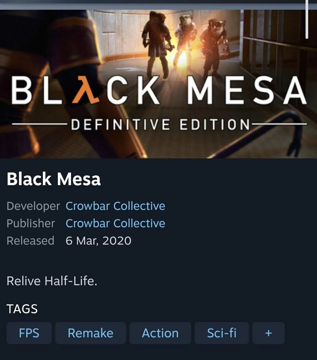 Screenshot_20260218_175122_Samsung Internet.jpg [Steam] Black Mesa (4.300 won) (Miễn phí)