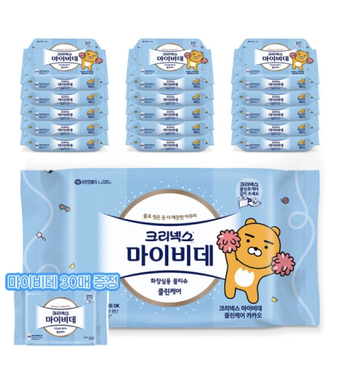 IMG_0632.jpeg [Gmarket] Kleenex My Bidet Clean Care Kakao 40 tờ 16 gói + 30 tờ Tặng (16.500 won) (Miễn phí)