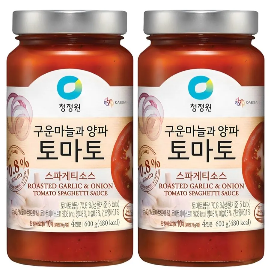 [Coupang] Spaghetti sốt cà chua tỏi và hành tây Chungjungwon, 600g, 2 miếng (7.270 KRW) (Wow Free)