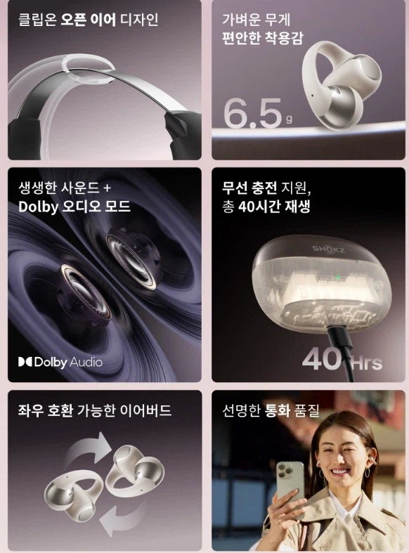 [Coupang] Tai nghe không dây Bluetooth Sharks OpenDot One E310 (245.650 KRW/miễn phí)_3.webp