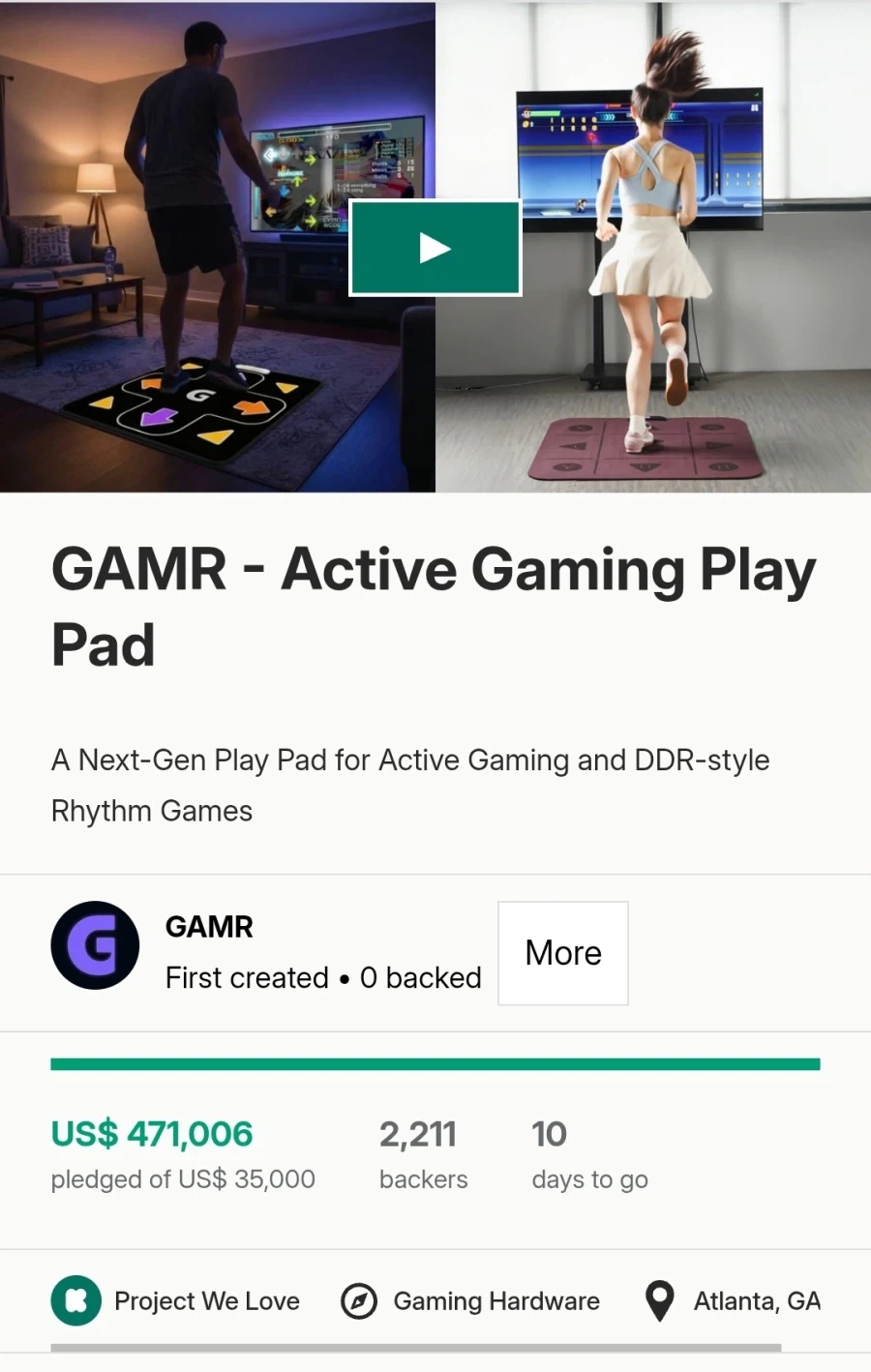 GAMR Gaming DDR Pad Kickstarter Đang tiến hành_1.webp