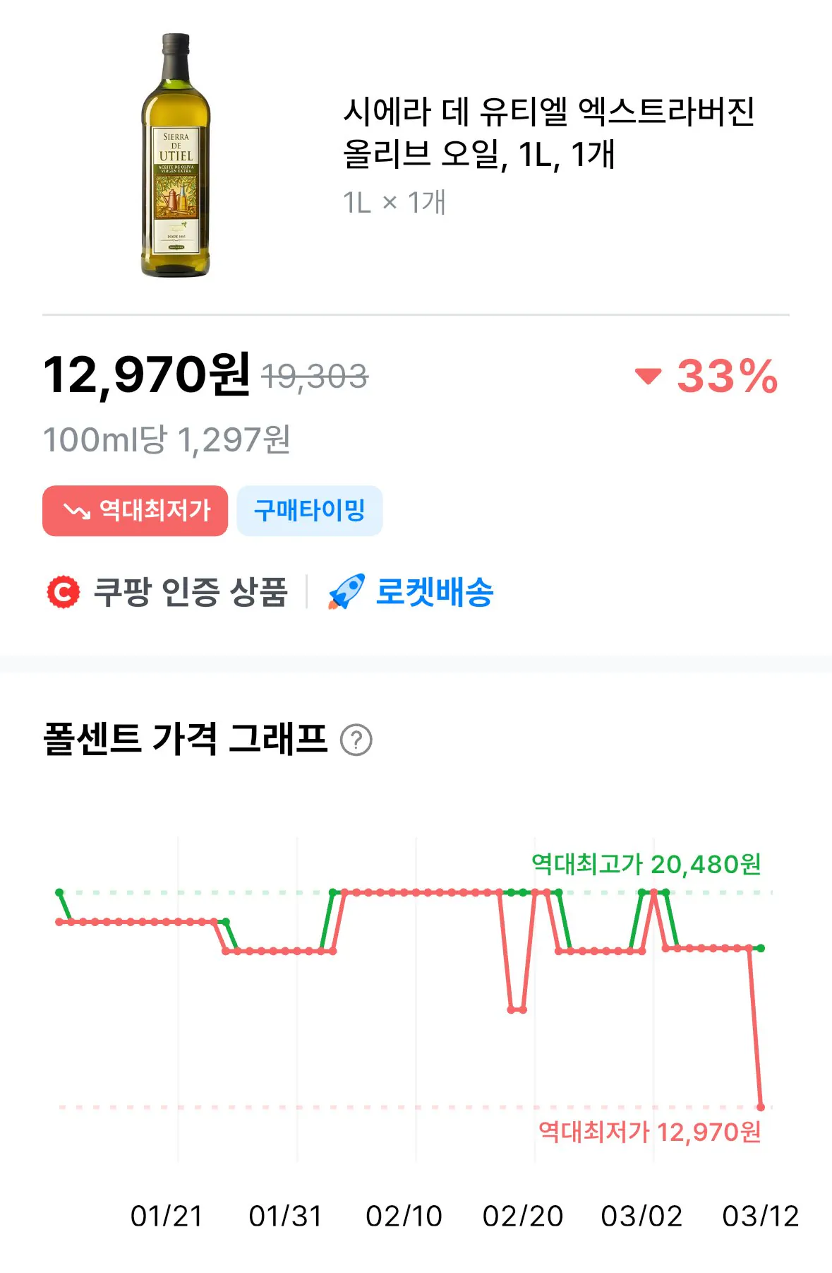 IMG_1442.jpeg [Coupang] Sierra de Utiel Dầu ô liu nguyên chất 1L (12.970 KRW) (Miễn phí cho thành viên WoW)