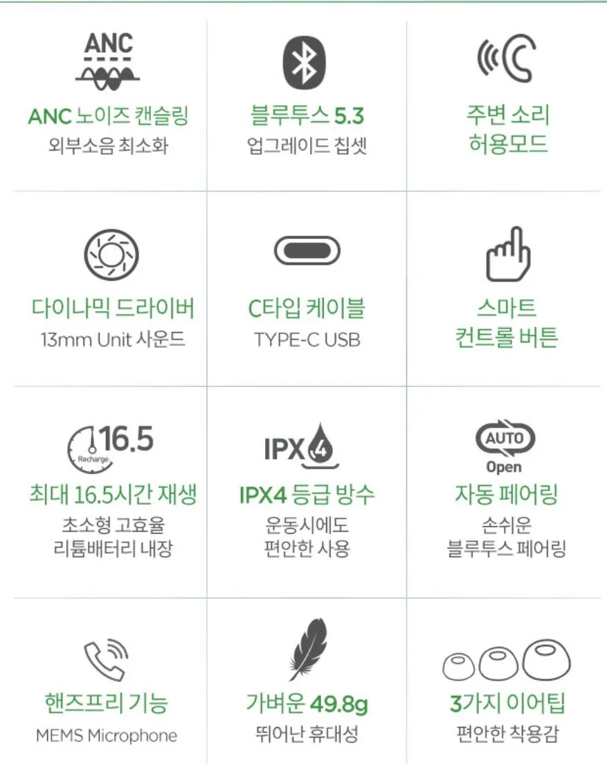 10187.jpg [T deal] [Britz] Tai nghe Bluetooth chống ồn (BZ-ANC9) (Đen/Trắng) (+Quà tặng USB Britz 16GB) (Số lượng có hạn 500) (29.900 KRW) (0 KRW)