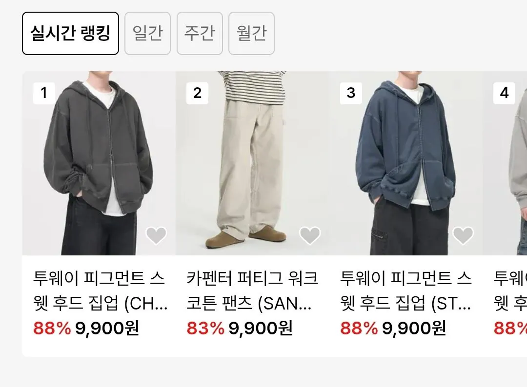 Screenshot_20260320_192124.jpg [Musinsa] Áo hoodie có khóa kéo, quần denim, cổ áo. Đan 1+1, v.v. (KRW) 9.900) (Miễn phí)