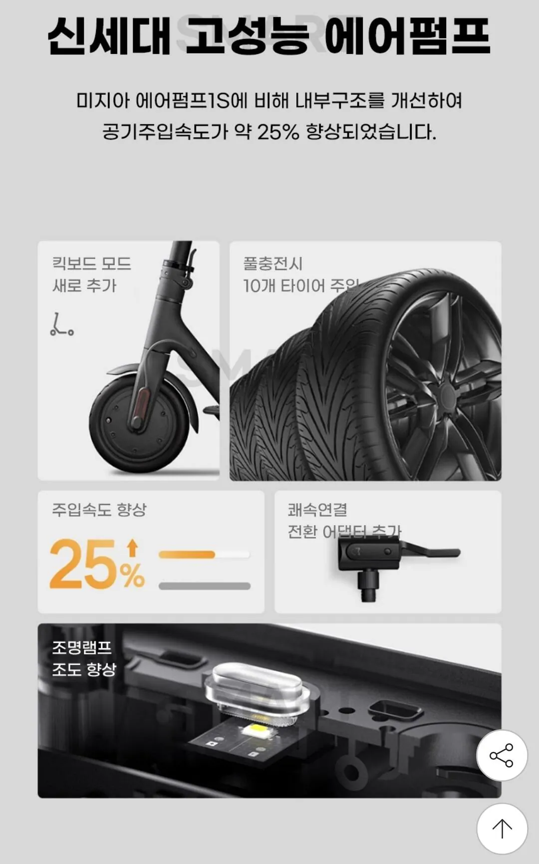 Screenshot_20260320_103625_G.jpg [지마켓] 샤오미 미지아 전동 에어펌프 2D 타이어 공기주입기 휴대용 MJCQB07QWS 빠른출고 (33,400원) (무료)