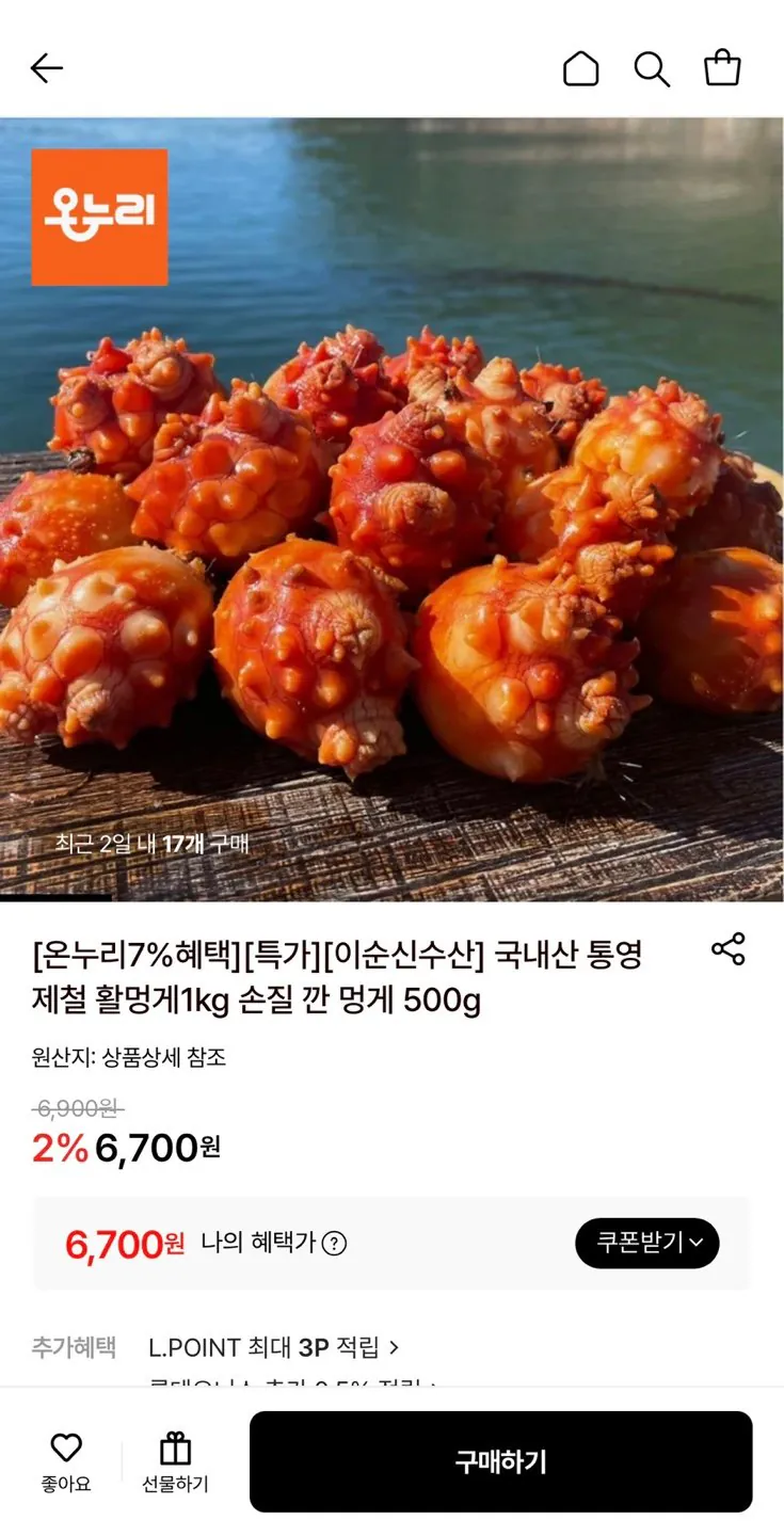 1774233633352.jpg [Lotte On] Mực biển sống Tongyeong nội địa 1kg (6.700 KRW) (Miễn phí)