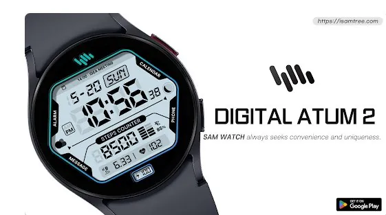 [구글플레이] 갤럭시 워치 페이스 SamWatch Digital Atum 2 (0원) (무료)
