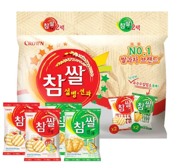 1.png [쿠팡와우] 크라운 참쌀 설병 128g x 2p + 선과 115g x 2p, 486g, 1개 (7,550원) (무료)