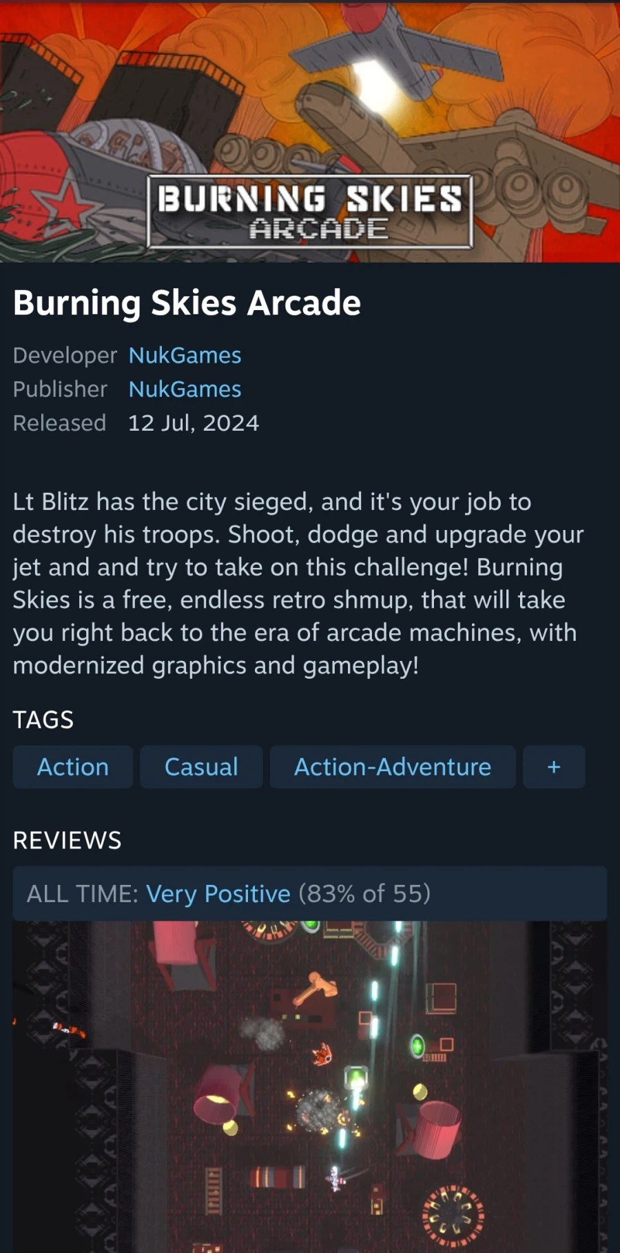 [스팀] Burning Skies Arcade(무료/무료)_1.webp