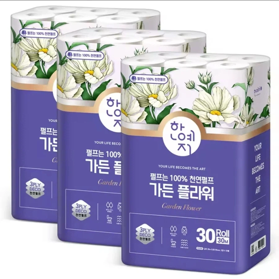 [알리]코인딜 가든플라워 화장지 30롤 3팩 24,027원_1.webp