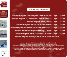 image.png [알리] [이어폰] [4월] Sound Rhyme SP01 Luckybag 외 ($56.5) (무료)
