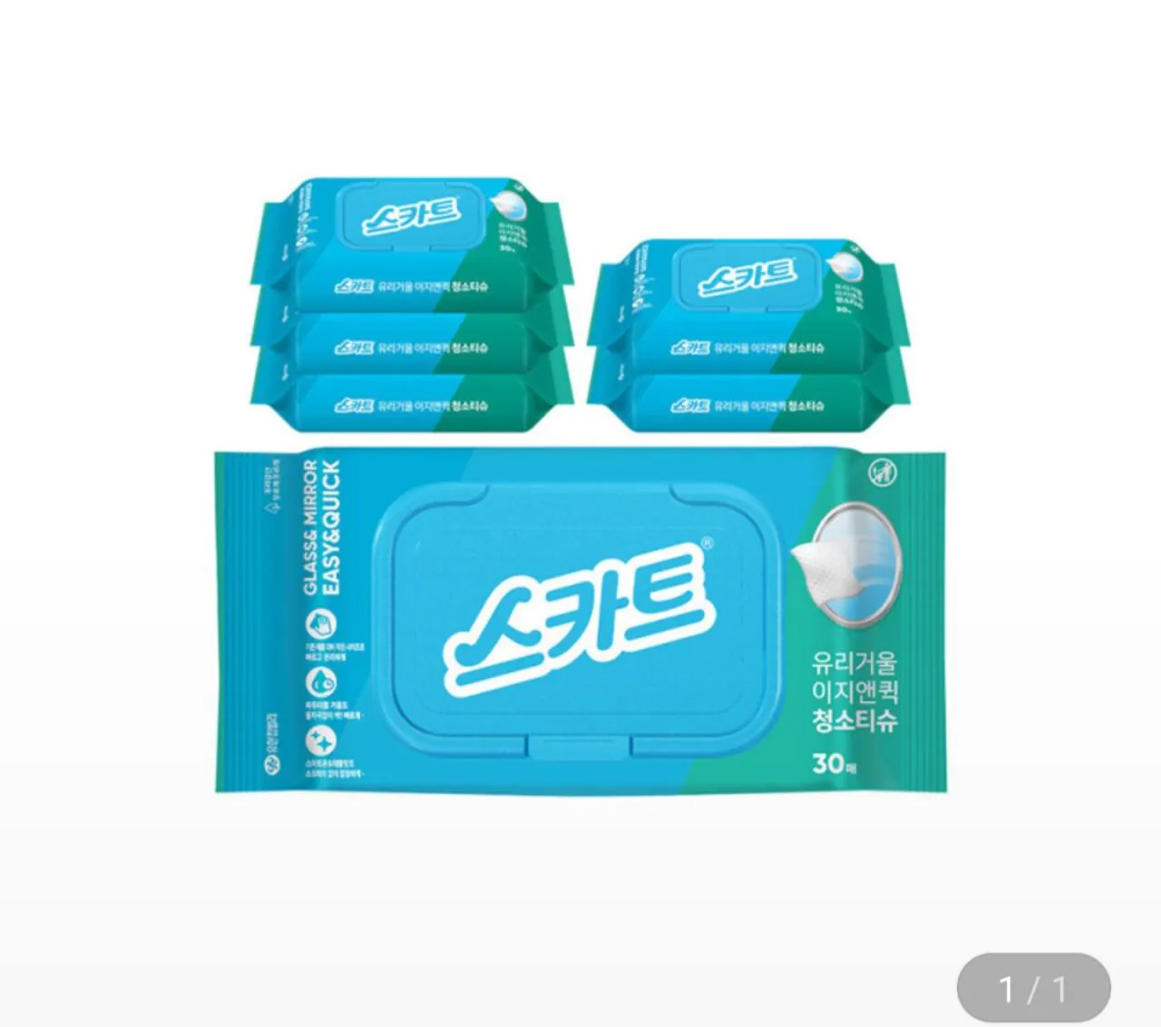 1000008476.jpg [지마켓] 스카트 유리거울 이지앤퀵 청소티슈 30매 6팩 (유클9,950원) (무료)