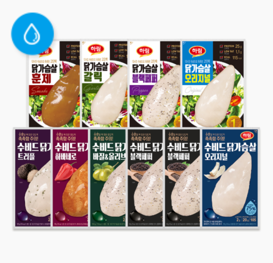 [자사몰+페이코] 하림 냉장 수비드 닭가슴살 6개 + 냉장 닭가슴살 4개 (페이코15,410원) (무료)