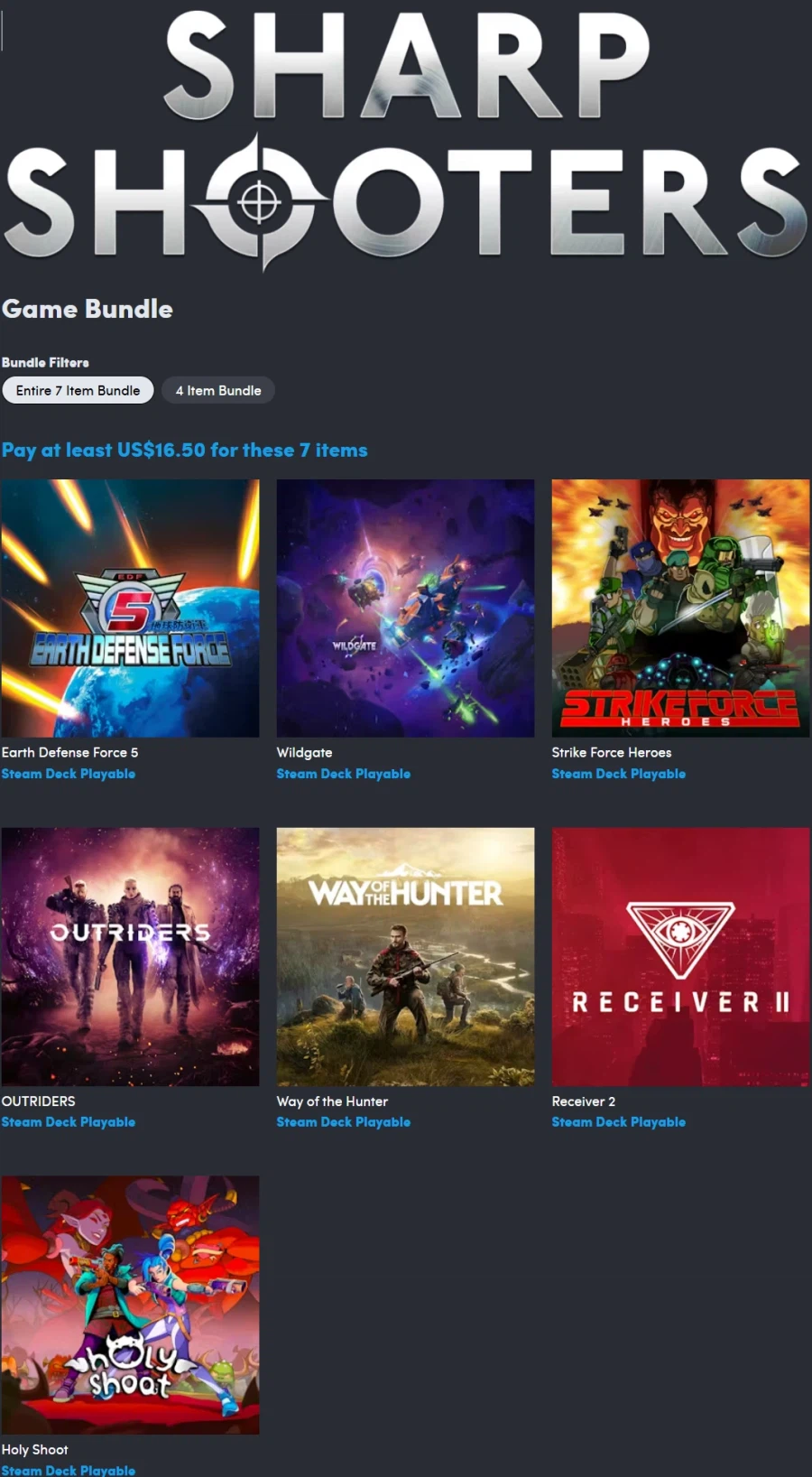 [험블번들] 샤프 슈터스 번들 / $11-$16.50_1.webp