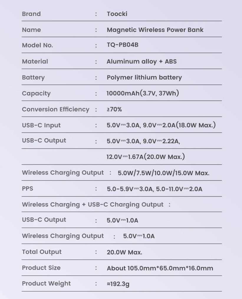 image.png [알리] Toocki 10000mAh 보조배터리 맥세이프 15W (20,783원) (무료)