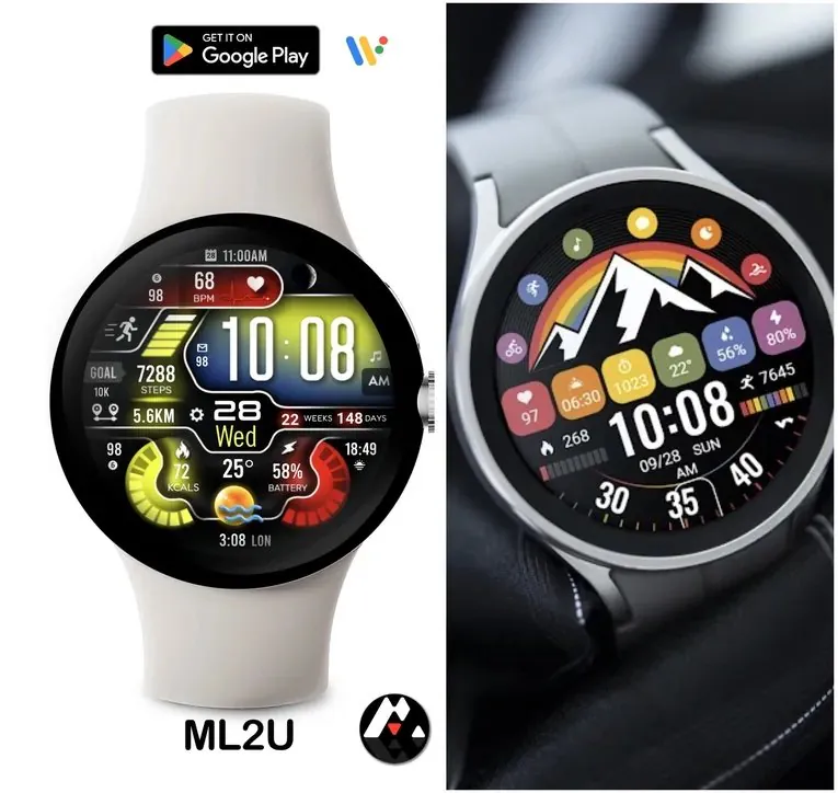 [구글플레이] 갤럭시워치 페이스 ML2U 258 Watch Face 등 2종 (0원) (무료)