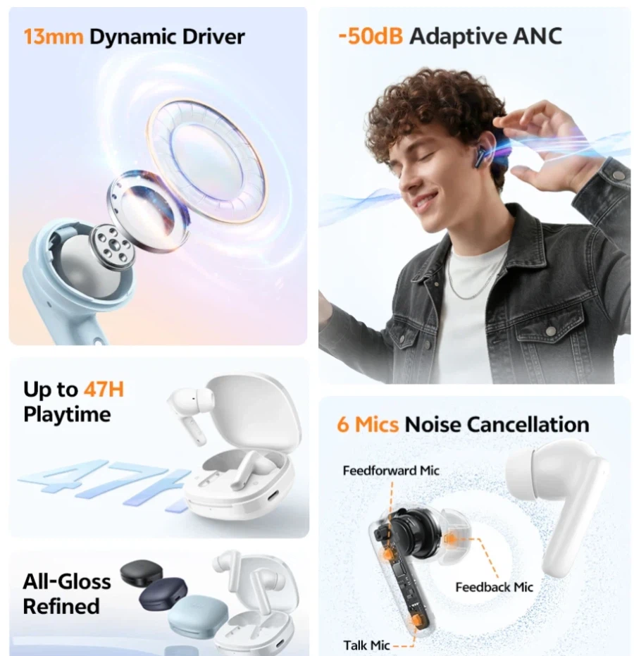 [알리] QCY T13 Pro 어댑티브 ANC 무선이어폰 / 23,804원_2.webp