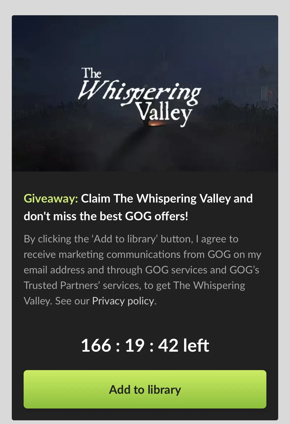 [GOG] The Whispering Valley (0원) (무료)