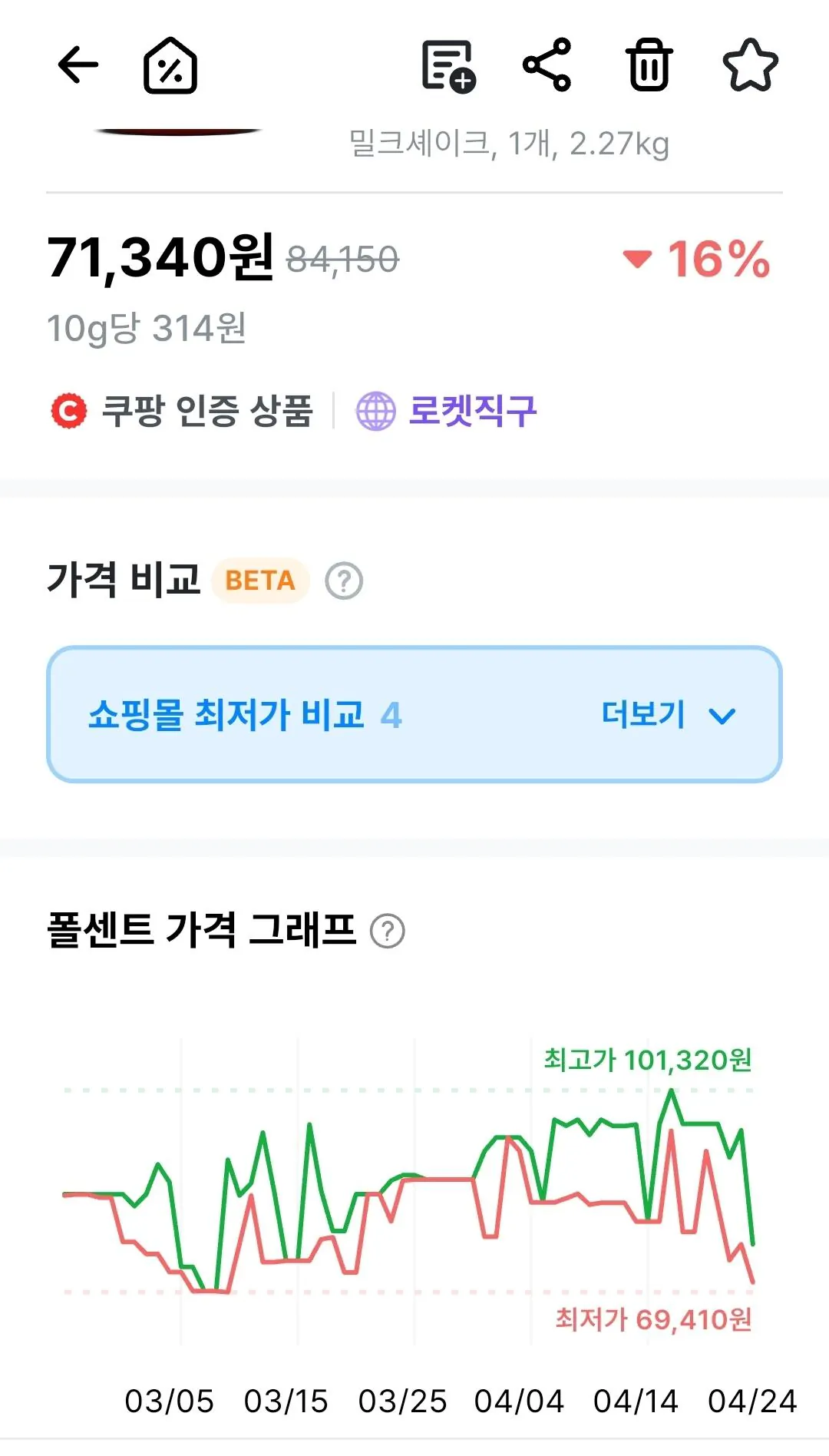 1000038683.jpg [쿠팡] 비에스엔 신타-6 프로틴 파우더 드링크 믹스 단백질 보충제 초콜릿 밀크셰이크, 2.27kg, 1개 (71,340원) (무료)