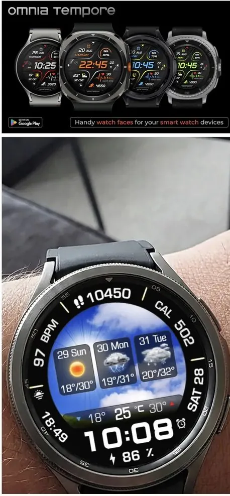 [Google Play] Galaxy Watch Face neon nexus và 3 loại (0 won) (miễn phí)