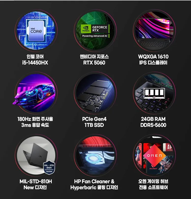 image.png [쿠팡] HP 오멘15 I5-14450*5060*RAM24GB*1TB 15-ga0033TX FREE DOS (1,452,680원) (무료)