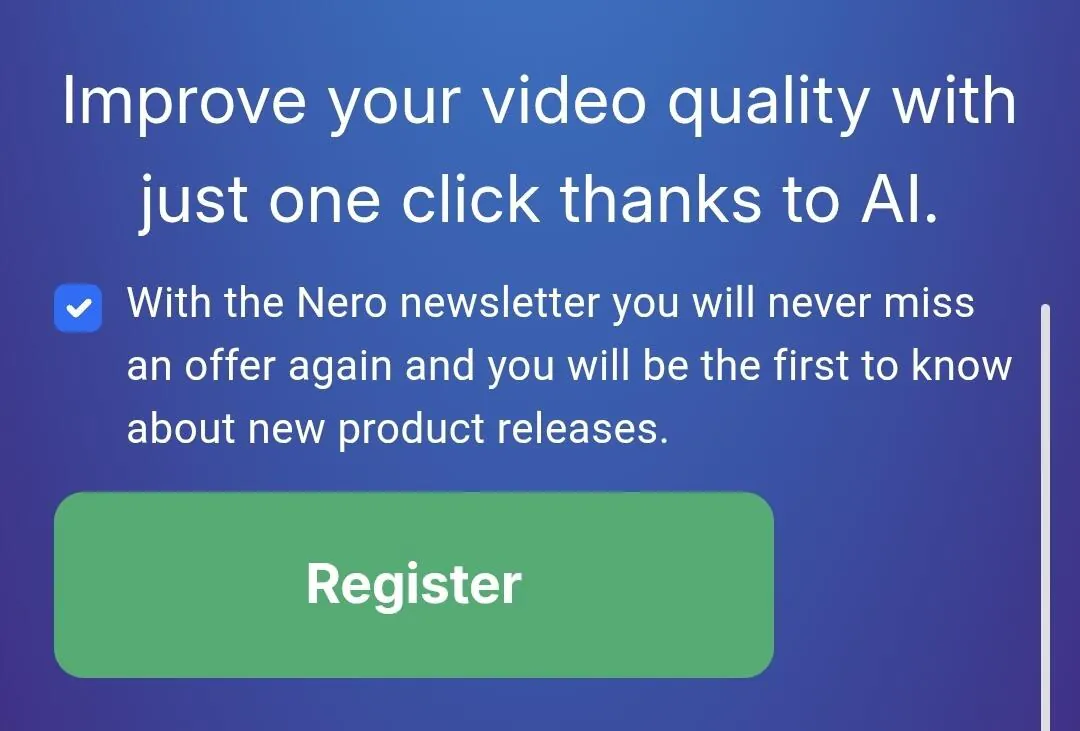 [Nero] AI Video Upscaler PRO 365 Miễn phí 1 năm (0 won) (miễn phí)