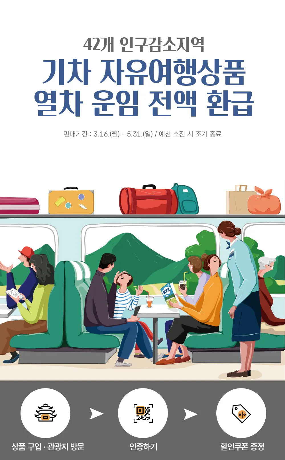 2.jpg 5월 연휴에 반값여행 가세요 [대한민국 구석구석] 기차 100% 환급 + 숙소 50% 할인 + 여행경비 50% 환급 (다양) (무료)