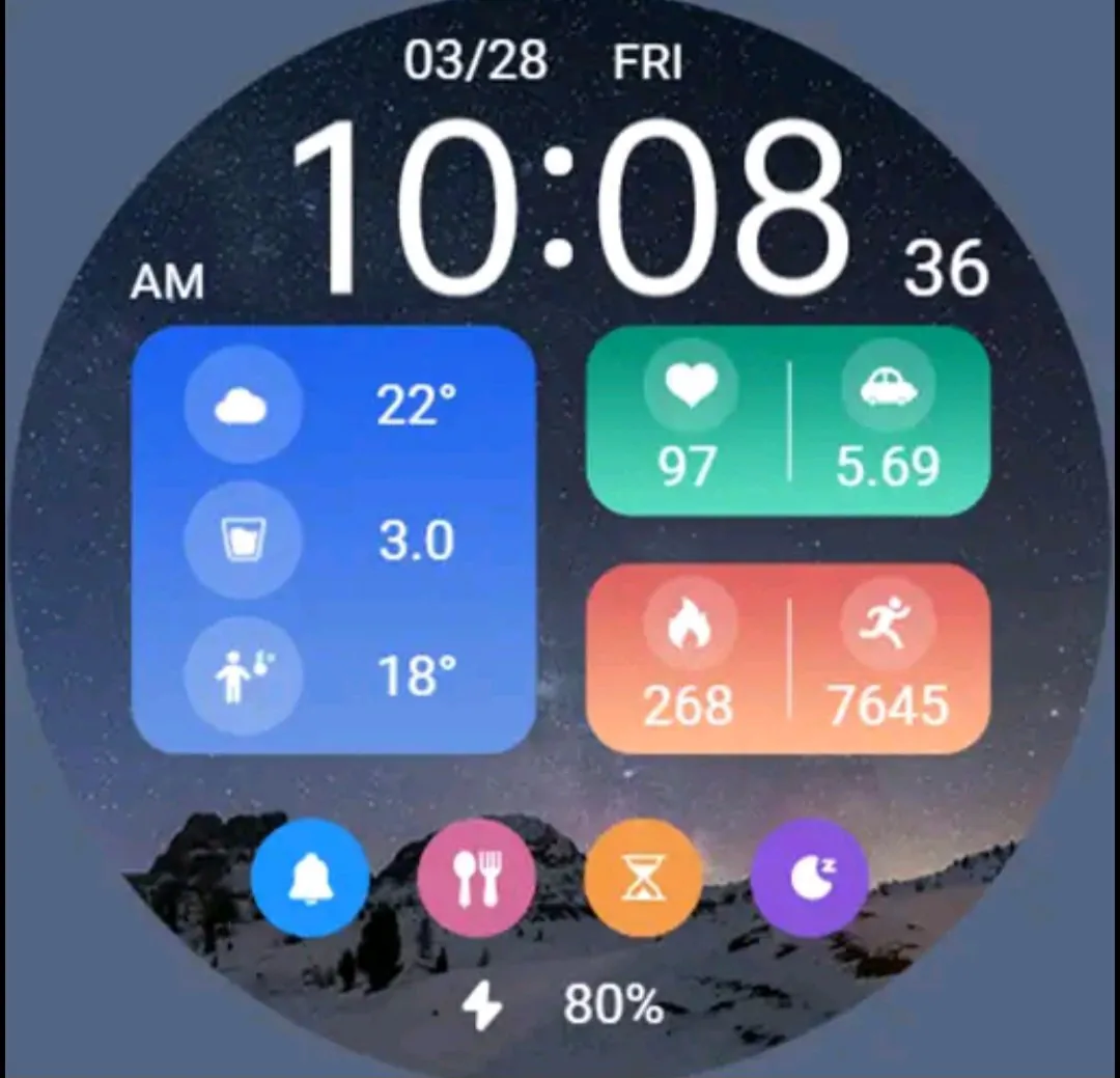 [WearOS] Mặt đồng hồ StarryNightWidget (Miễn phí) (Miễn phí)