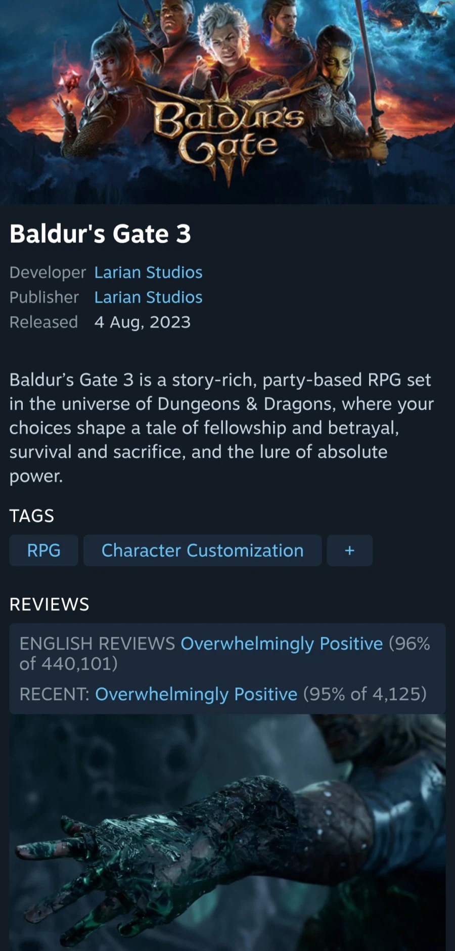 [Steam] Baldur's Gate 3 25% (49.500 won/free)_1.webp