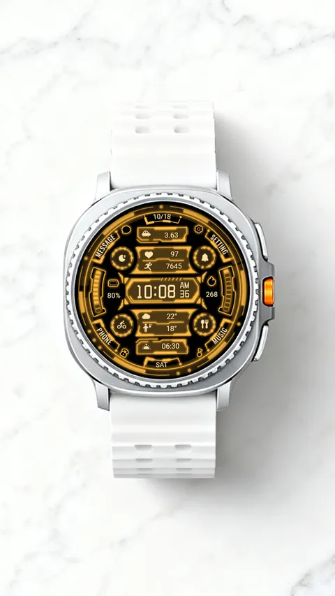 [Google Play] Galaxy Watch Face Senior Orange Light, 3 loại (0 won) (Miễn phí)