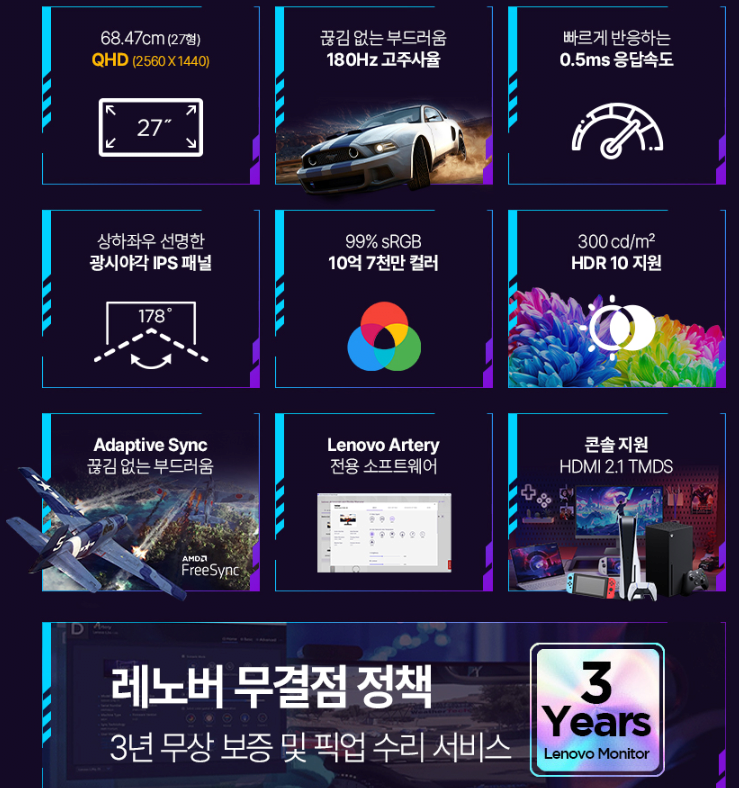 9796822287_1196365581_b9bbf3569cb739810dee2fc2c3e4ffff.png [G Market] Màn hình chơi game Lenovo LOQ 27Q-10 QHD 180Hz IPS Panel 68F3GACBKR (27 inch) (153.500 KRW) (Miễn phí)