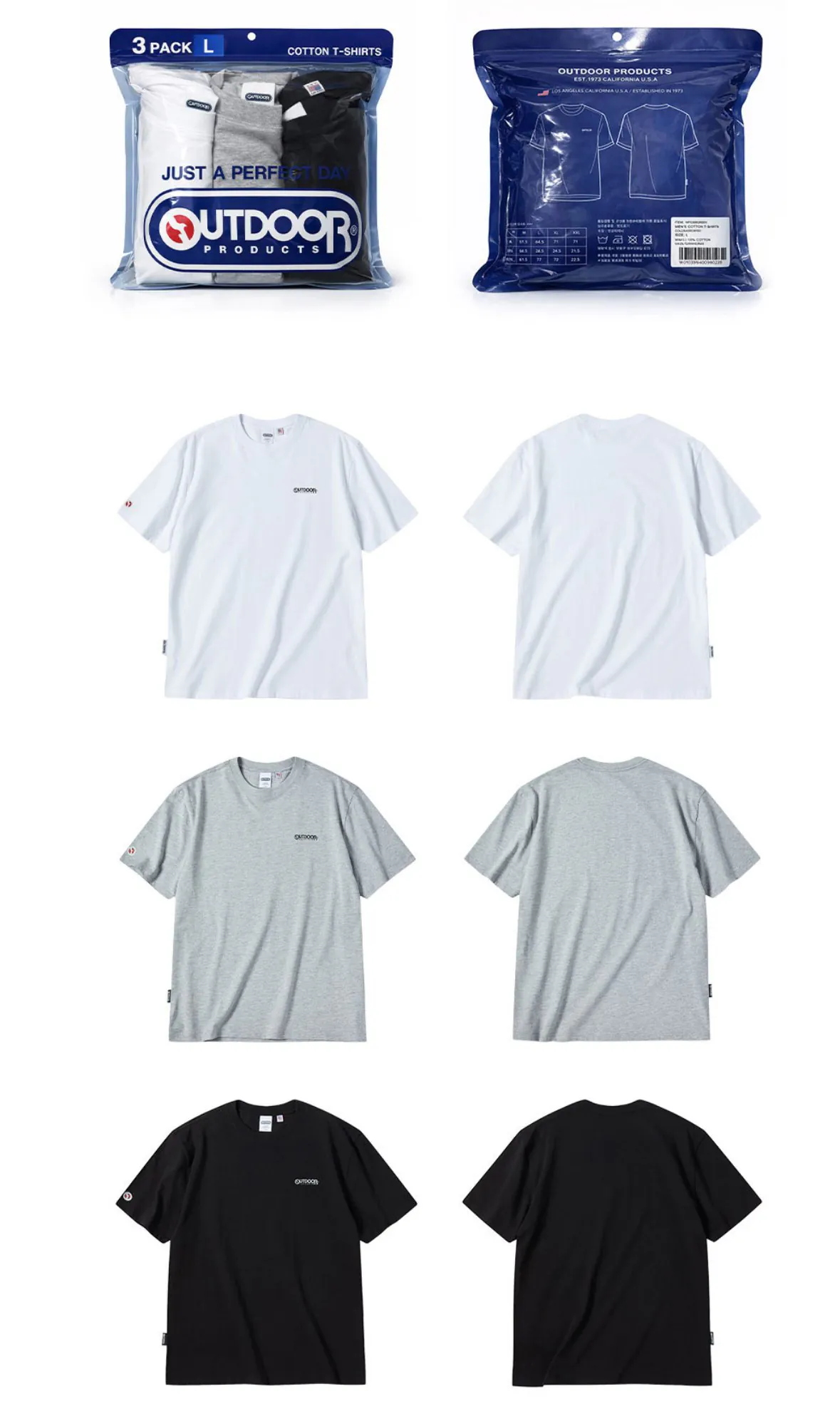 [G Market] Sản phẩm ngoài trời Áo thun ngắn tay cotton 20 chiếc 3 chiếc (18.500 won) (0 won)