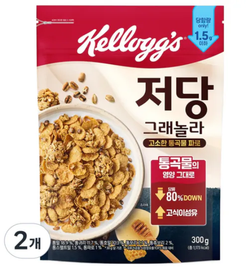 [쿠팡] 켈로그 저당 그래놀라, 300g, 2개