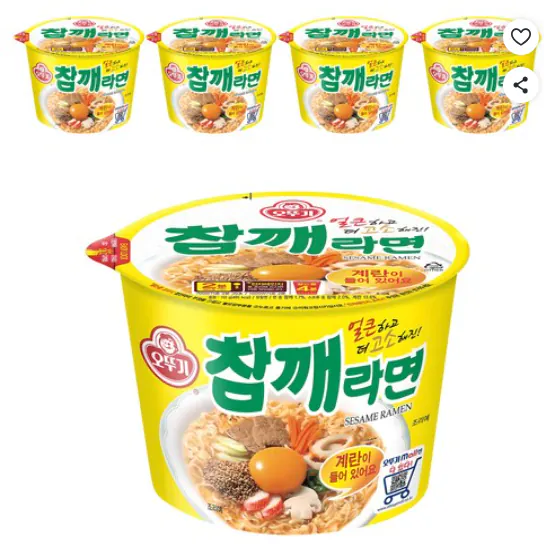 [쿠팡] 오뚜기 참깨라면 컵 110g, 5개