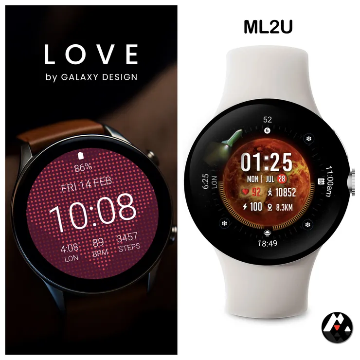[Google Play] Mặt đồng hồ Galaxy Mặt đồng hồ tình yêu, 2 loại (0 won) (Miễn phí)