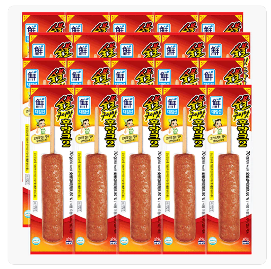 [사조몰] 숯불구이맛 후랑크 70g x 20개 (11,900원) (무료)