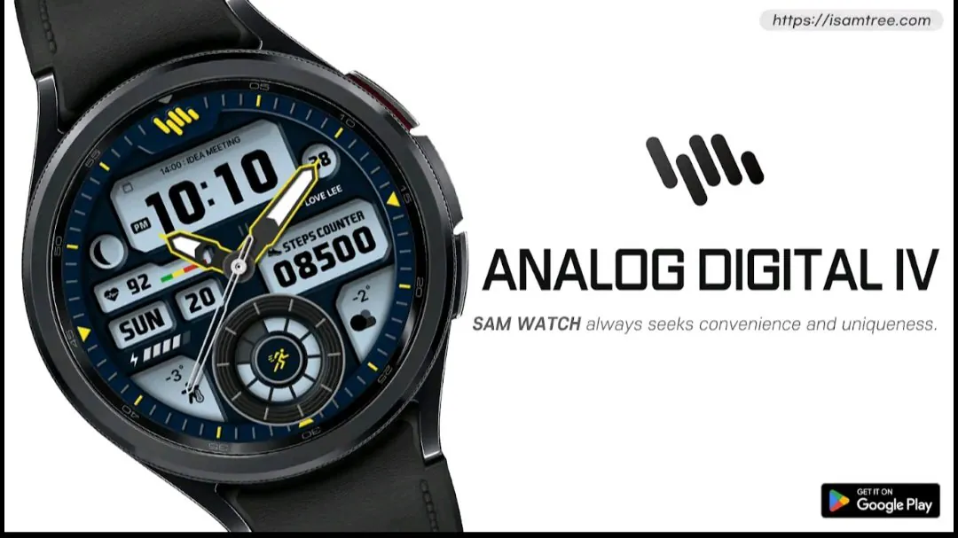 [Google Play] Galaxy Watch SamWatch AD IV Face (0 won) (Miễn phí)