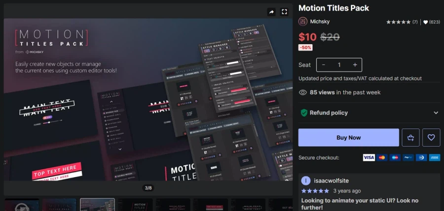 [에셋스토어] (무료) Motion Titles Pack_1.webp