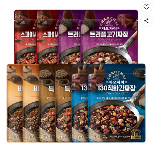 1.png [쿠팡와우] 차오차이 짜장 5종 x 2p세트, 180g, 1세트 (13,070원) (무료)