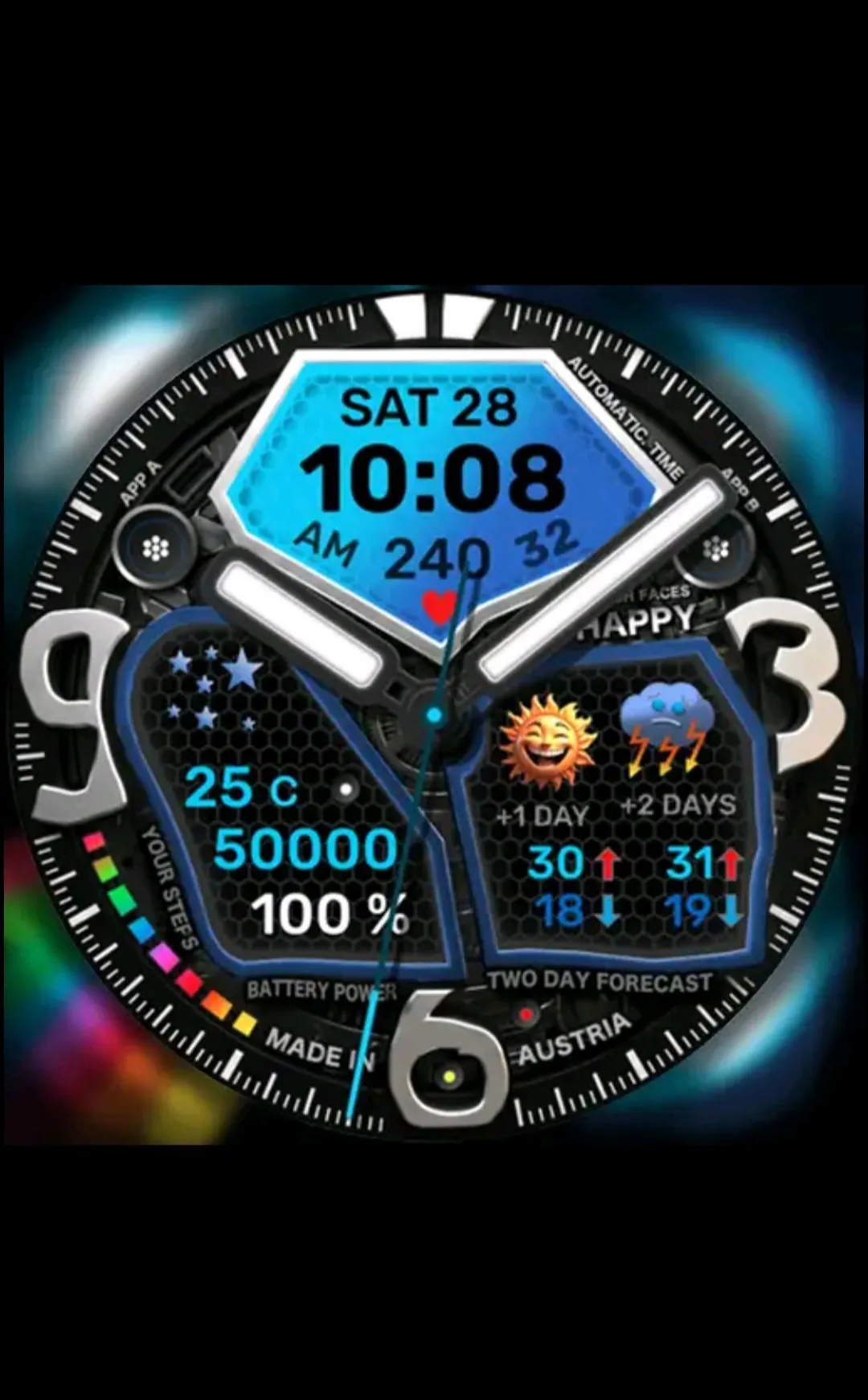 [WearOS] h1206 Mặt đồng hồ Ngôi sao bất đối xứng và 2 loại khác (miễn phí) (miễn phí vận chuyển)